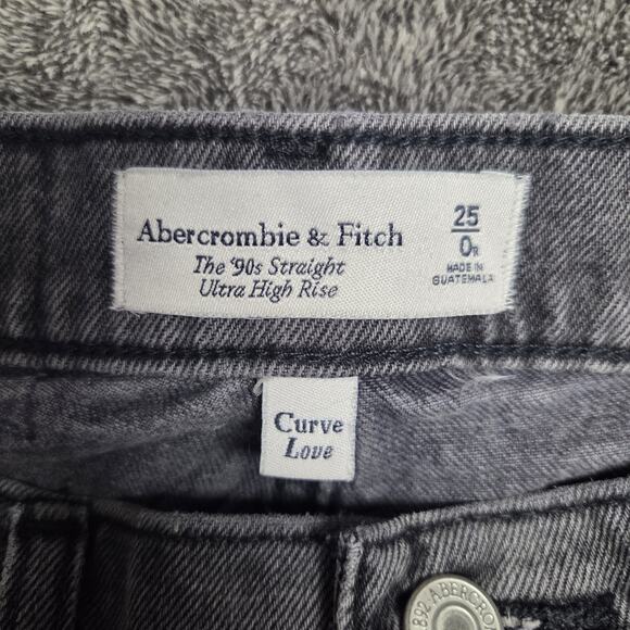 Abercrombie & Fitch Women's Jeans The 90s Straight Extra High Rise Gray Size 25 - Picture 3 of 7